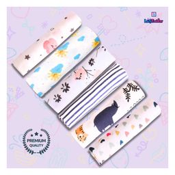 LazyToddler Premium 100% Flannel Cotton Washcloth Set of 6 (Sun)-42