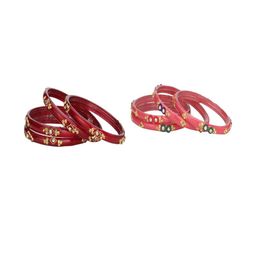 Somil Elegant Combo Glass Bangle Set | Handmade Traditional Chudi For Women | Perfect For Daily & Occasion Use, Combo of 2 Set, Red, Gajri-image-98