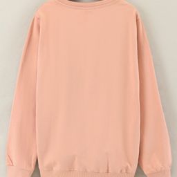 Lazy Bones Full Sleeves Unicorn Printed Sweatshirt - Peach image 2