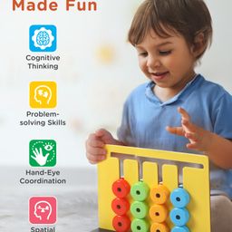 Play Nation Colour And Pattern Matching Montessori Slide Puzzle Game - Yellow image 2