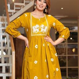 Anushansa Women Floral Embroidered Thread Work Kurta-picture-26