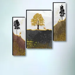 Livin'luxe White & Green 3 Pieces Tree & Deer Wall Arts-picture-44