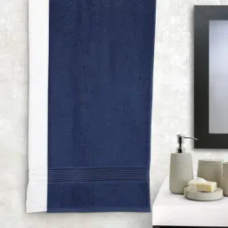 Bianca D'ross White & Navy 380 GSM Bath Towels - Set of 2-39