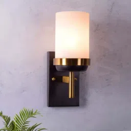 Kapoor E Illuminations White Porsch Opal Glass Brass Wall Light-image-20