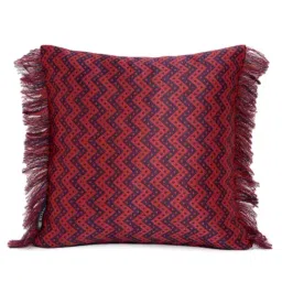 Romee Maroon & Navy Polyester Cushion Covers (40 x 40 cm) - Set of 5-image-36