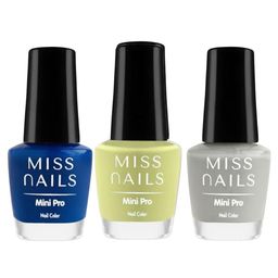 MISS NAILS Set Of 3 Mini Pro Long Lasting Nail Polish- 10 ml Each -Shade 72-52