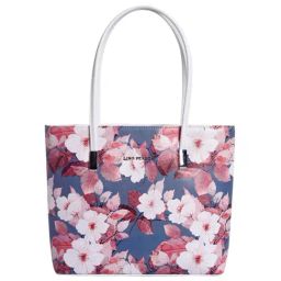 Lino Perros Blue Synthetic Printed Tote Handbag-image-82