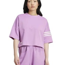 Adidas Originals Purple Loose Fit Sports T-Shirt-image-40