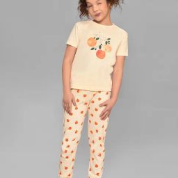 MiArcus Kids Peach Printed T-Shirt with Pyjamas-28