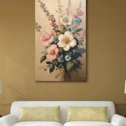 Nestroots Vibrant Flowers in Vase Canvas Stretch Canvas Frame Wall Painting-18