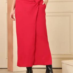 NEUDIS Hot Pink Polyester Regular Fit Skirt-image-52