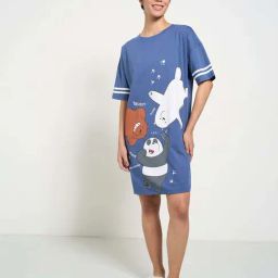 Dreamz by Pantaloons Blue Printed Sleep Tee-picture-26