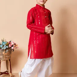Cae Boys Embroidered Regular Sequinned Kurta with Patiala image 2