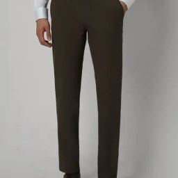 Van Heusen Brown Slim Fit Texture Trousers-image-84