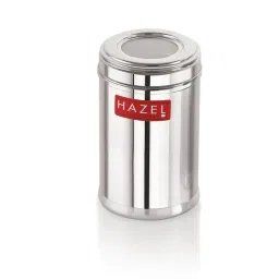 HAZEL Silver & Transparent Stainless Steel Multipurpose Container With Lid (0.8 L) image 2