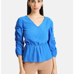 Kazo Blue V Neck Top-image-40