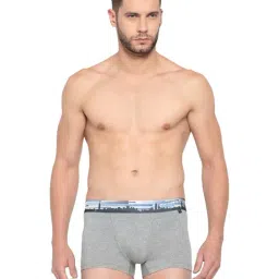 Van Heusen Regular Fit Colour Fresh Digitally Printed Waistband Solid Trunks - Grey Melange-picture-49
