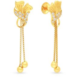 Malabar Gold and Diamonds 22k Yellow Gold Floral Earrings for Women-image-87