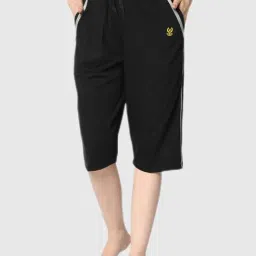 Vimal Jonney Black Stripes Print Capris-9