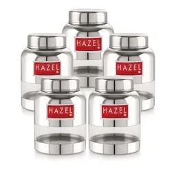 HAZEL Silver & Transparent Stainless Steel Kitchen Container - Set of 5-picture-16