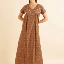 Sweet Dreams Khaki Printed Nighty-image-30