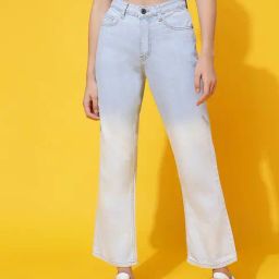 Belliskey Light Blue Straight Fit High Rise Jeans-image-87