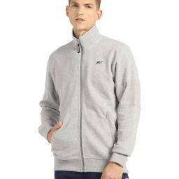 Reebok Grey Full Sleeves High Neck Jacket-image-9