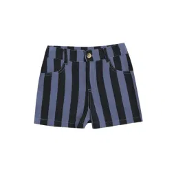A.T.U.N. Grey & Black Striped Shorts-image-92