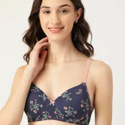 Leading Lady Navy Non-Wired Padded T-Shirt Bra-10