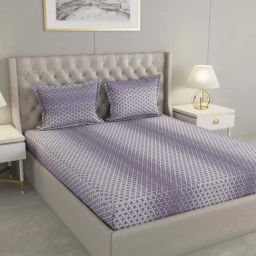 Raymond Home Shubham Purple 120 TC Cotton King Bedsheet with 2 Pillow Covers-image-96