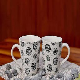 Unravel India Polka Dots Multicolor Ceramic Coffee Mug - Set of 2-image-71