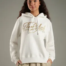 TOMMY HILFIGER Ecru Regular Fit Cotton Hoodie-picture-27