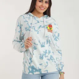 zink Z Blue Cotton Printed Hoodie-image-88