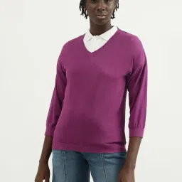 United Colors of Benetton Purple Regular Fit Sweater-27