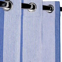 Saral Home Blue Cotton Stripe Curtain-30