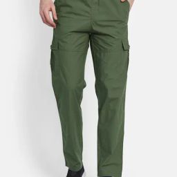 Octave Olive Cotton Regular Fit Trackpants-image-29