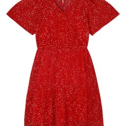 Budding Bees Kids Red Printed Dress-image-82