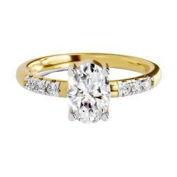 Sparkles Yellow Gold Lab Grown 7 Diamond 14KT 1.17ct Oval Ring For Women-image-20