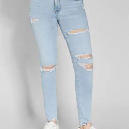 American Eagle Outfitters Blue Blended Distressed Jeggings-image-34