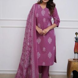 GoSriKi Women Floral Printed Kurta with Trousers & Dupatta-picture-34