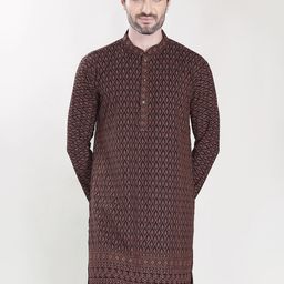 PulseIQ Men Thread Work Kurta-picture-5