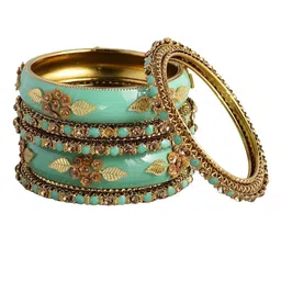 Anouk Set Of 6 Gold-Plated Stone Studded Bangles image 5