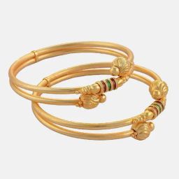 Zeneme Gold Plated Golden Enigma Bangle for Women Set of 2-33