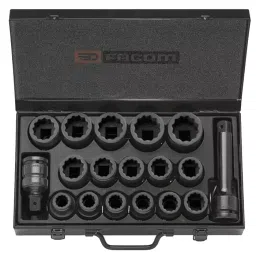 FACOM 19.05 mm (3/4 Inch) Drive Impact Socket Set 12-Point, NKD.500 (Set of 18)-16