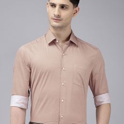 Arrow Manhattan Slim Fit Geometric Printed Cutaway Collar Pure Cotton Formal Shirt-image-81