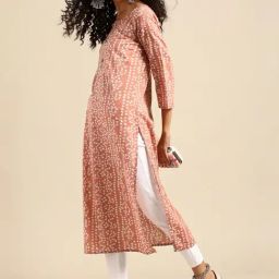 Varanga Peach Cotton Printed Straight Kurta-picture-13