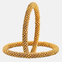 Zeneme Gold Plated Twisted Bangles for Women Set of 2-6