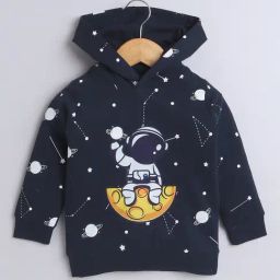 Bumzee Kids Navy Fleece Graphic Sweatshirt-image-0
