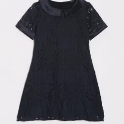 Allen Solly Junior Girls Lace Floral Peter Pan Collar A-Line Dress-image-58