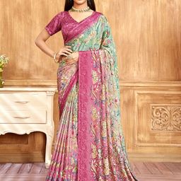 KALINI Floral Poly Crepe Saree-image-75